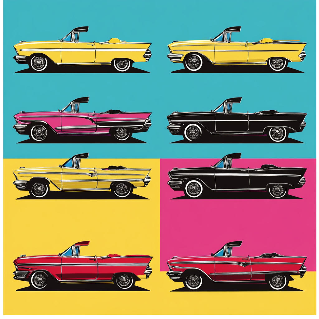 Warhol Inspired Vintage Cars paint by numbers