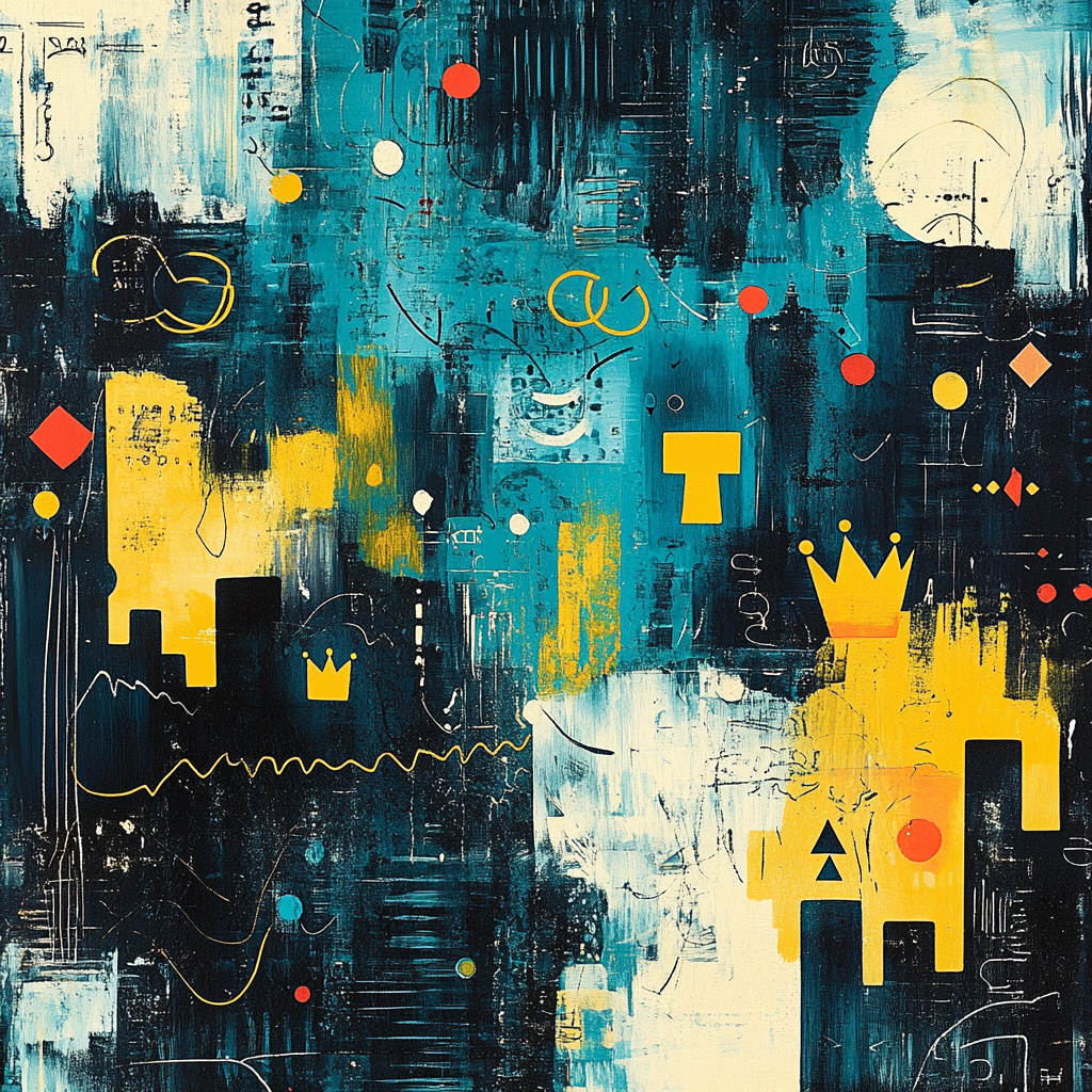 Jean-Michel Basquiat Inspired Neon Atlas Of Echoes Paint by numbers kits