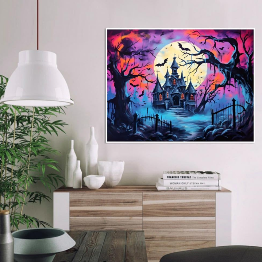 Halloween Ghost And Cat Paint By Numbers Canvas Kit For Home Decor