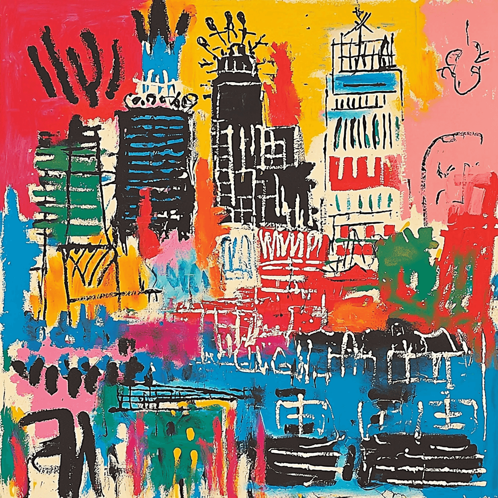 Jean-Michel Basquiat Inspired Joyful Urban Rhythm Paint By Color