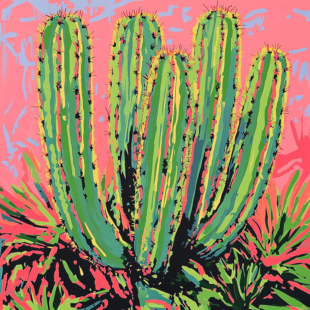 Andy Warhol Inspired Pop Culture Cactus Paint by numbers art