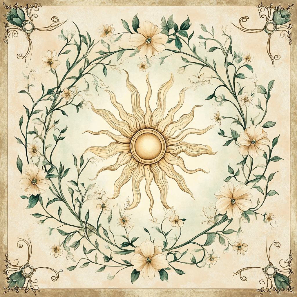 Alphonse Mucha Inspired Vintage Floral Harmony paint by color