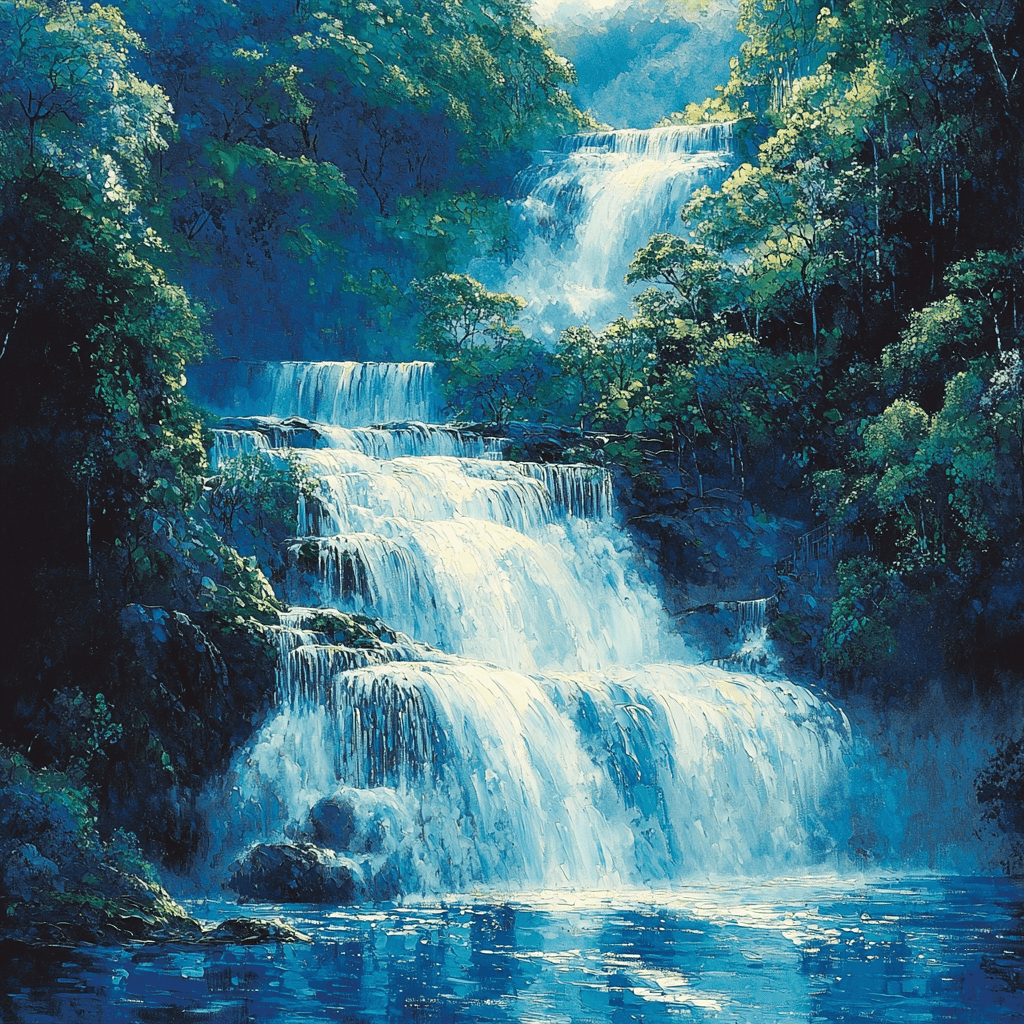 Katsushika Hokusai Inspired Cascading Dreams Paint By Numbers Kits