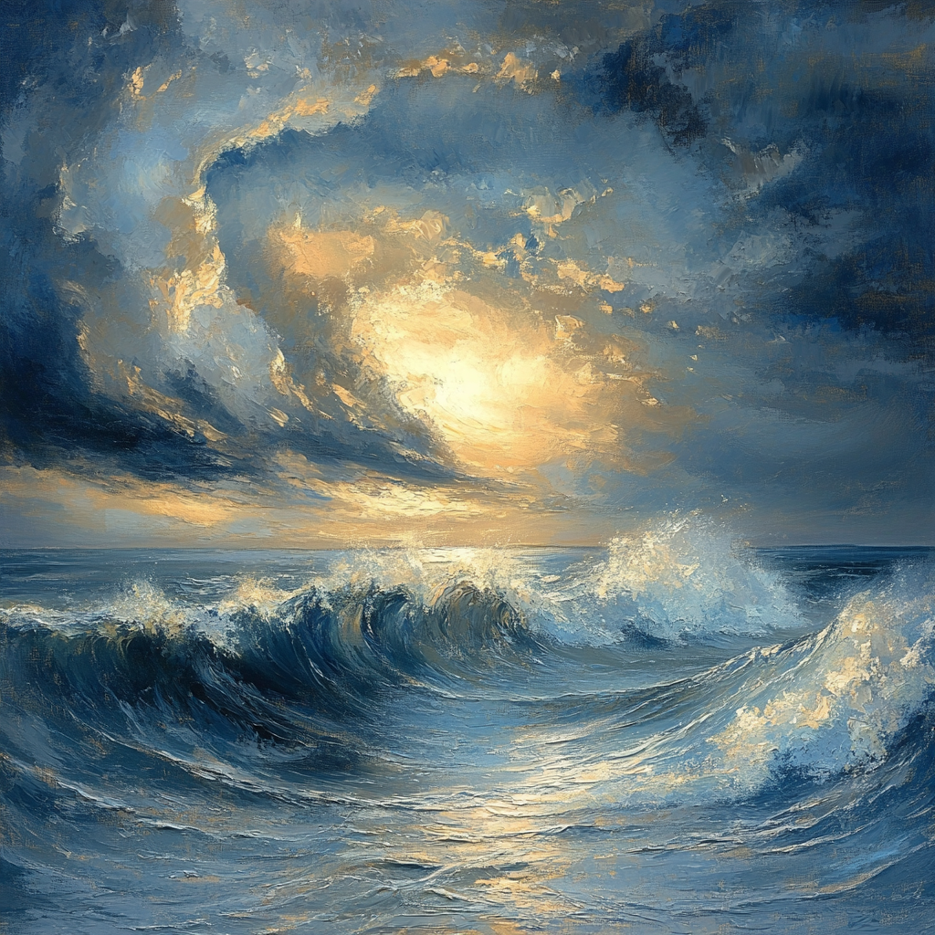 JMW Turner Inspired Stormy Ocean Number painting