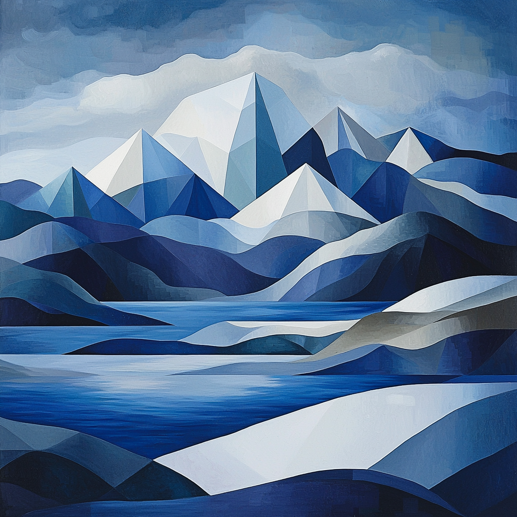 Malevich Inspired Geometric Mountain Range DIY Paint By Numbers