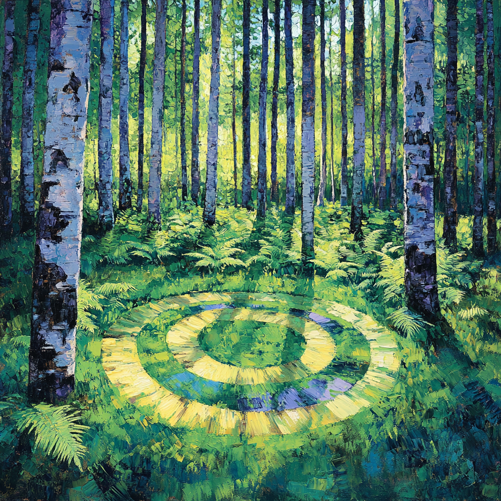 Emily Carr Inspired Whispering Forest Clearing paint by number