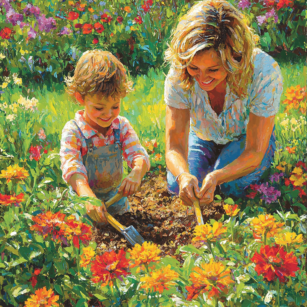 Mother's Love Blooms Number Painting
