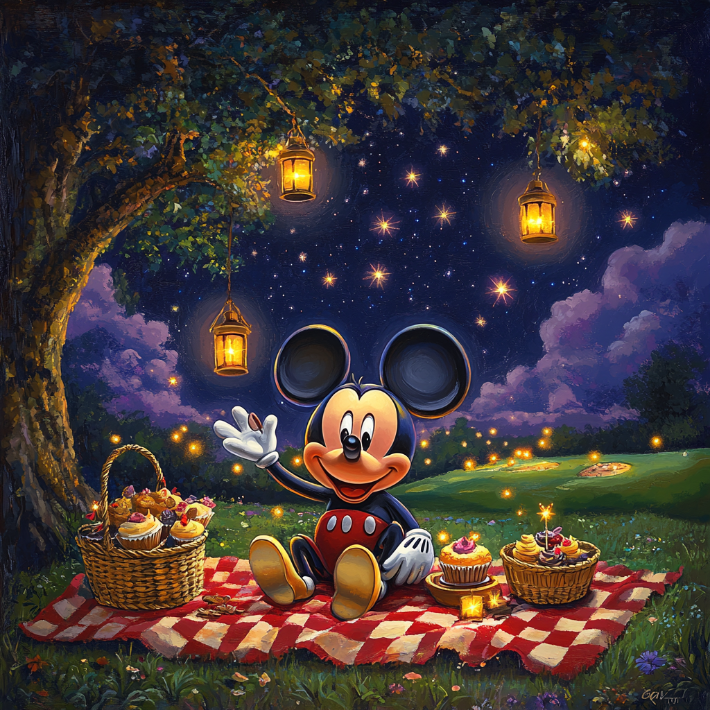 Mickey Mouse Starlit Picnic painting number kit