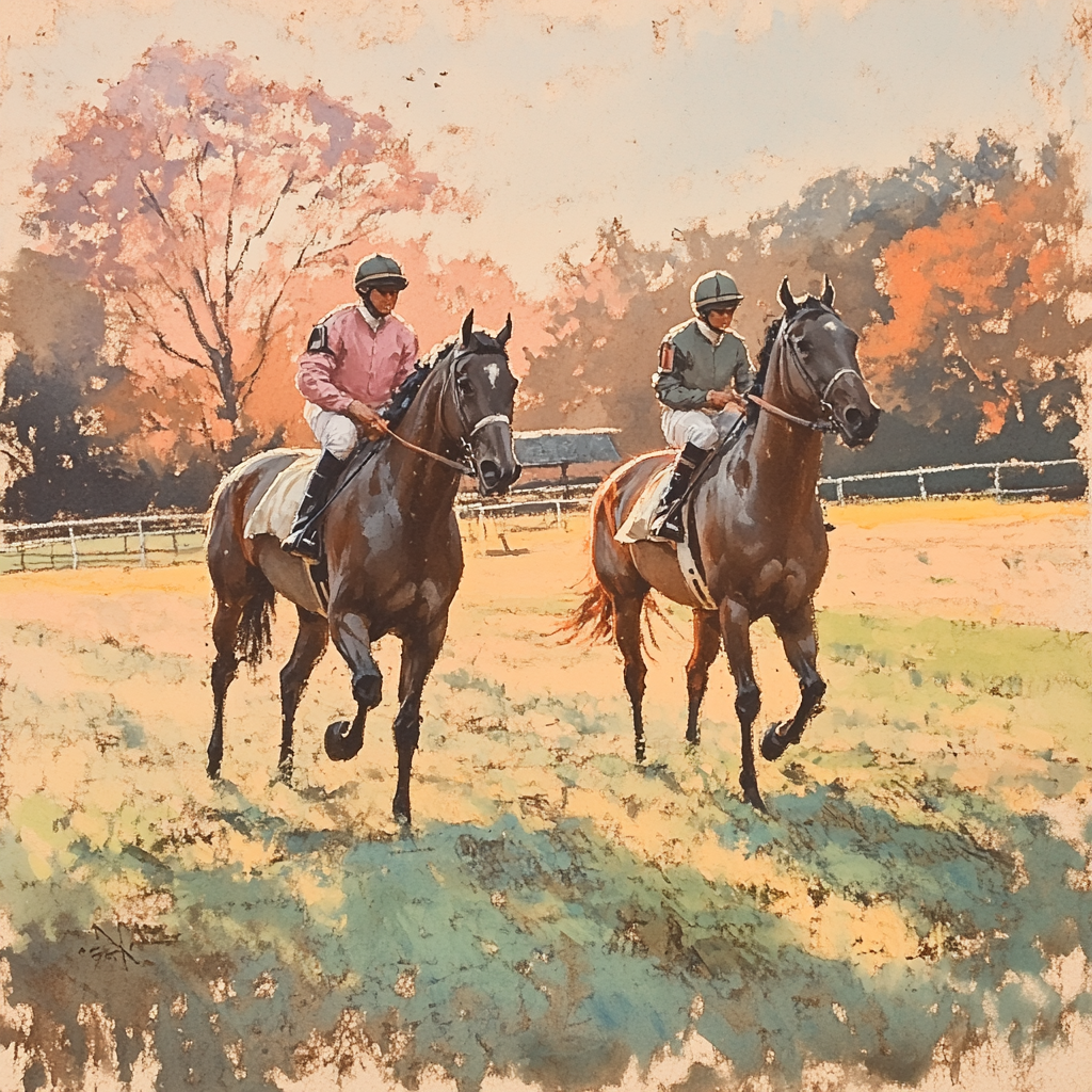 Edgar Degas Inspired Riders At Dawn painting number kit