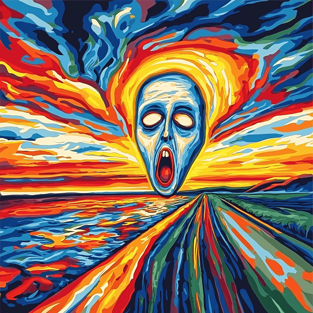 Edvard Munch Inspired Vibrant Visions Paint By Numbers Art