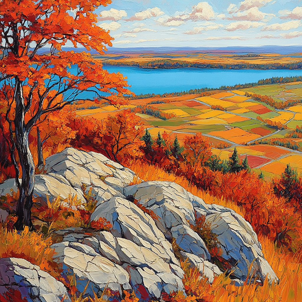 A.Y. Jackson Inspired Algoma Autumn Ridge Number painting