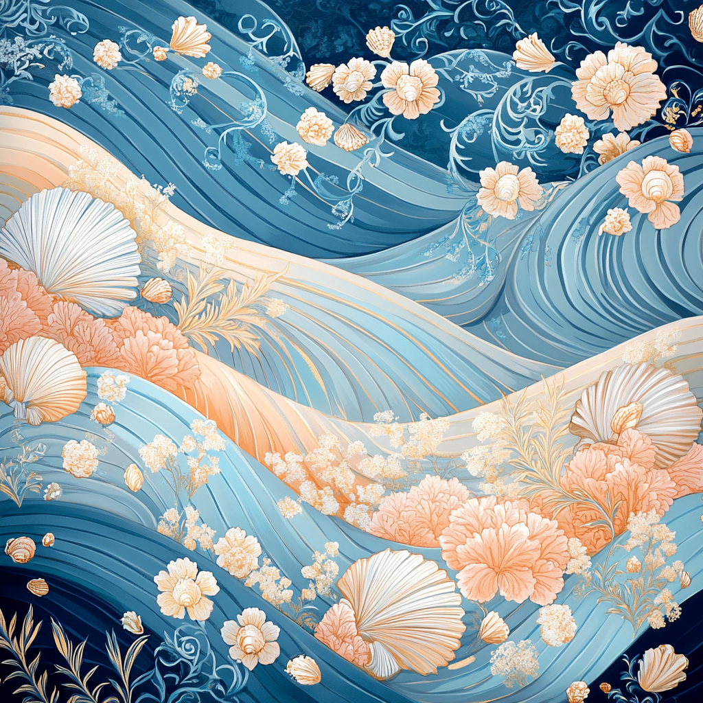 Alphonse Mucha Inspired Symphony Of Waves paint by numbers