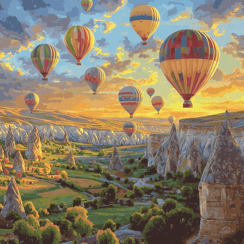 Cappadocia Balloon Ride Numbered Painting Kits