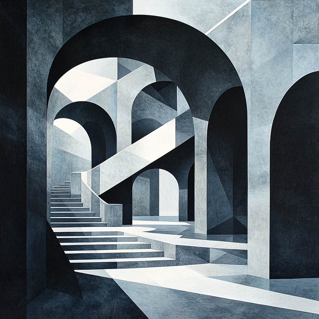 M.C. Escher Inspired Paradoxical Structures Numbered Painting Kits