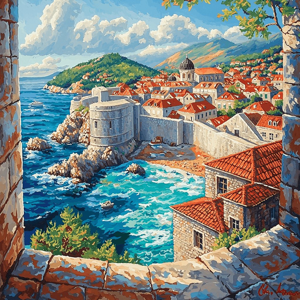 Dubrovnik City Walls Paint By Color
