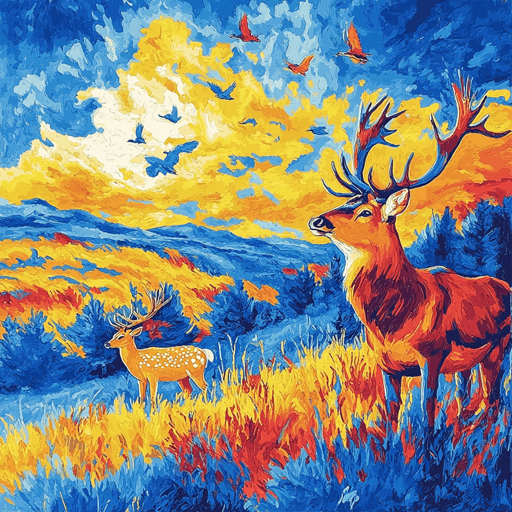 Franz Marc Inspired Wildlife Wanderlust Paint By Color