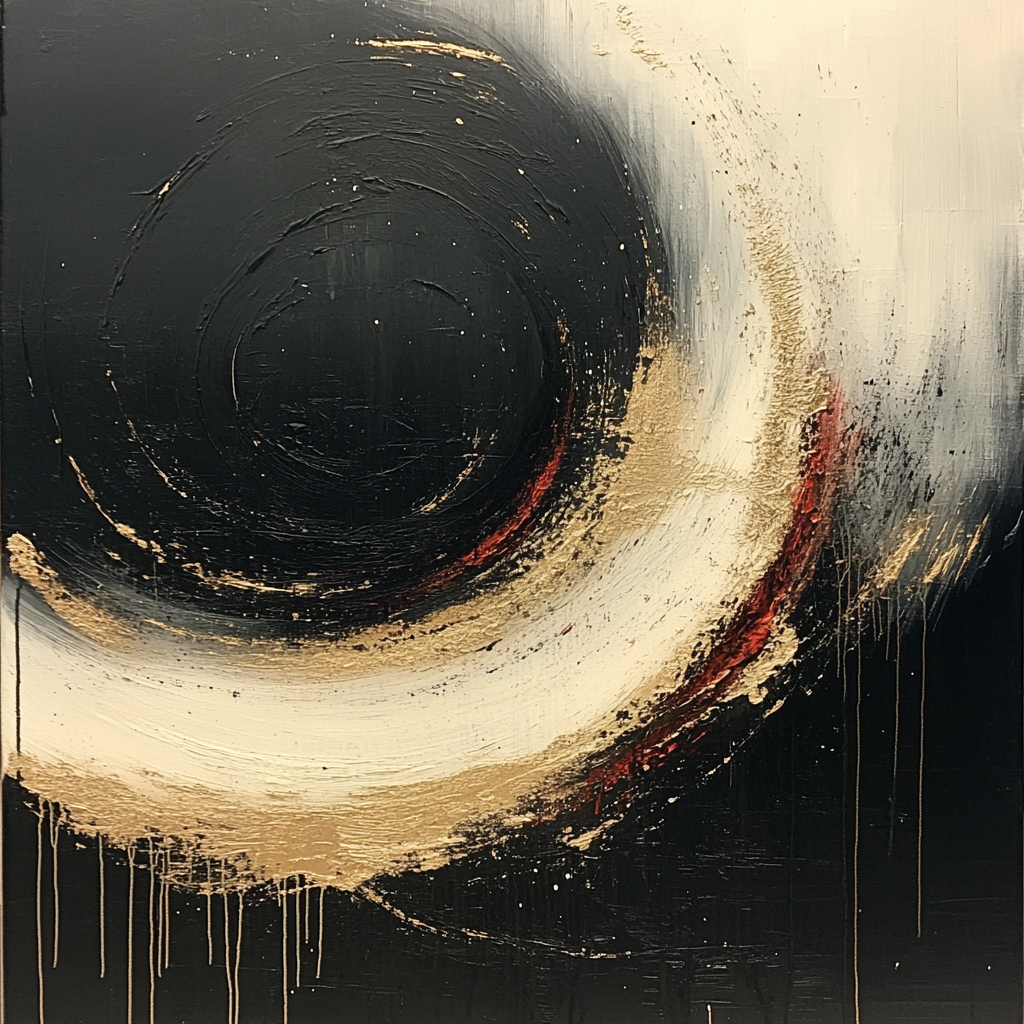 Jackson Pollock Inspired Tempest Of Soot And Gold DIY paint by numbers