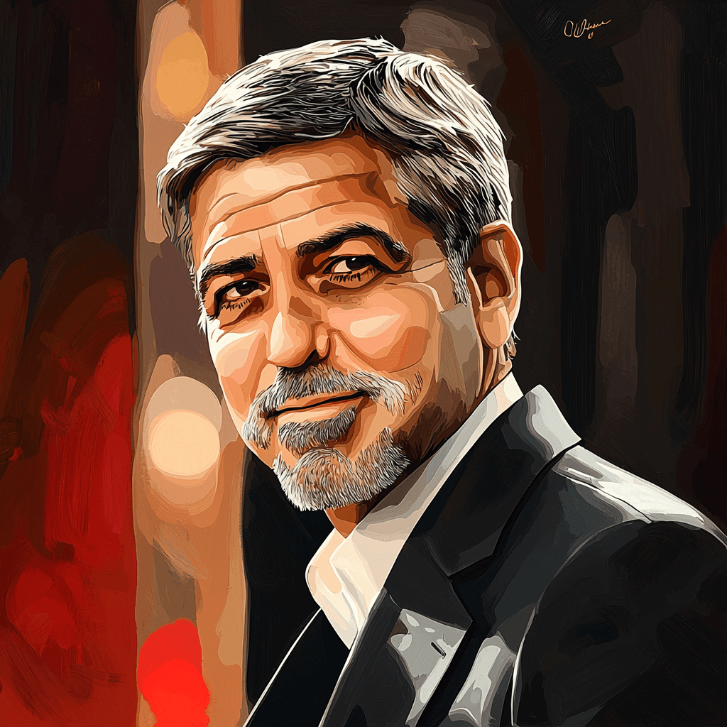 George Clooney: The Classic Charm Of Hollywood's Silver Fox Painting By Numbers Kit