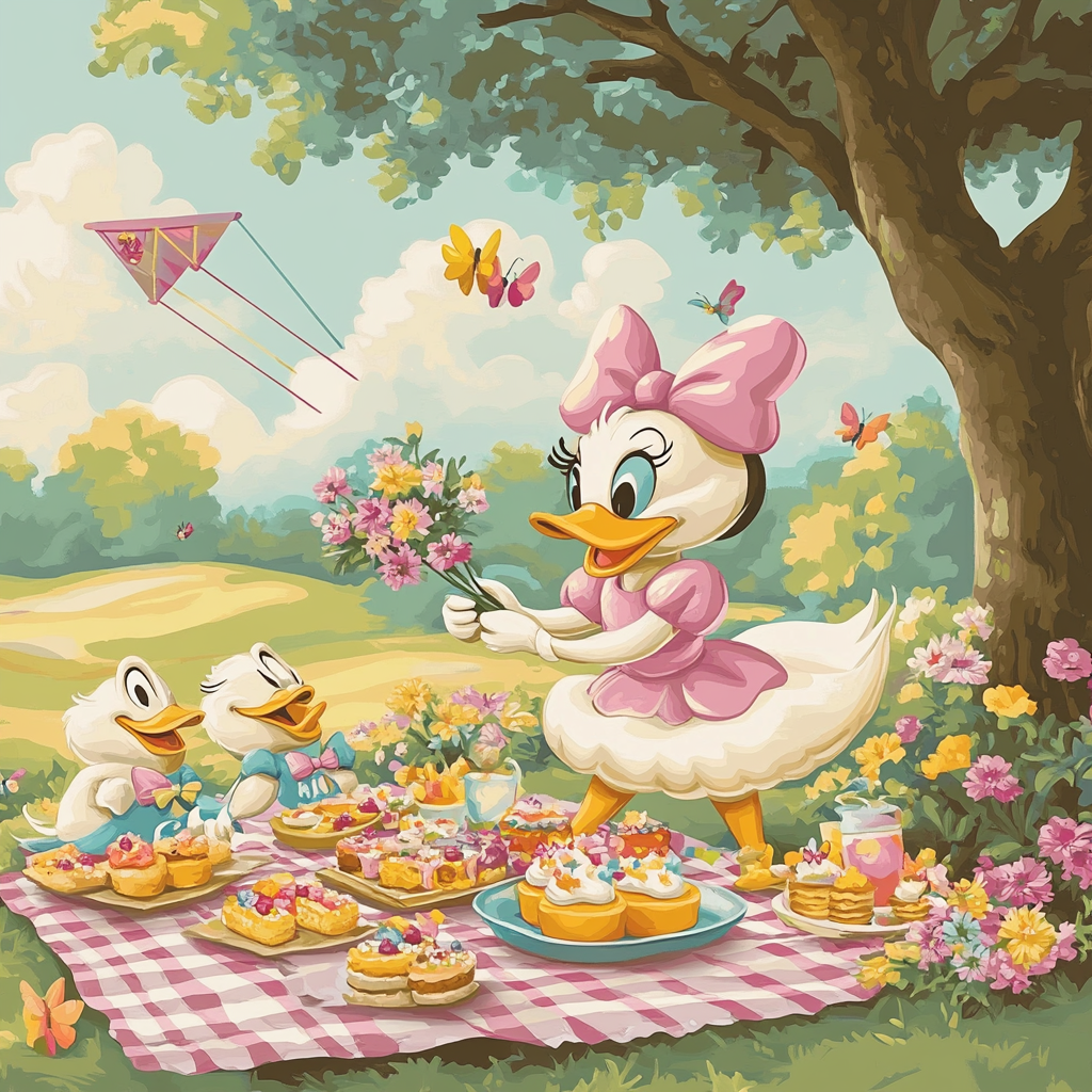 Daisy Duck Picnic Surprise DIY paint by numbers