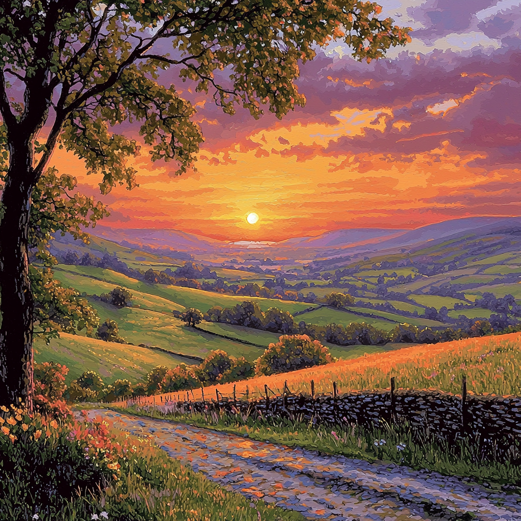 John Constable Inspired Rustic Countryside At Dusk Paint By Numbers Kits