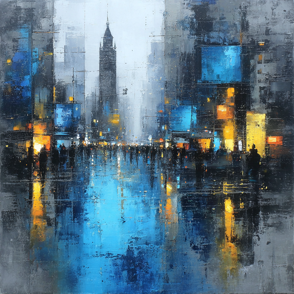 Jackson Pollock Inspired Urban Rain paint by color