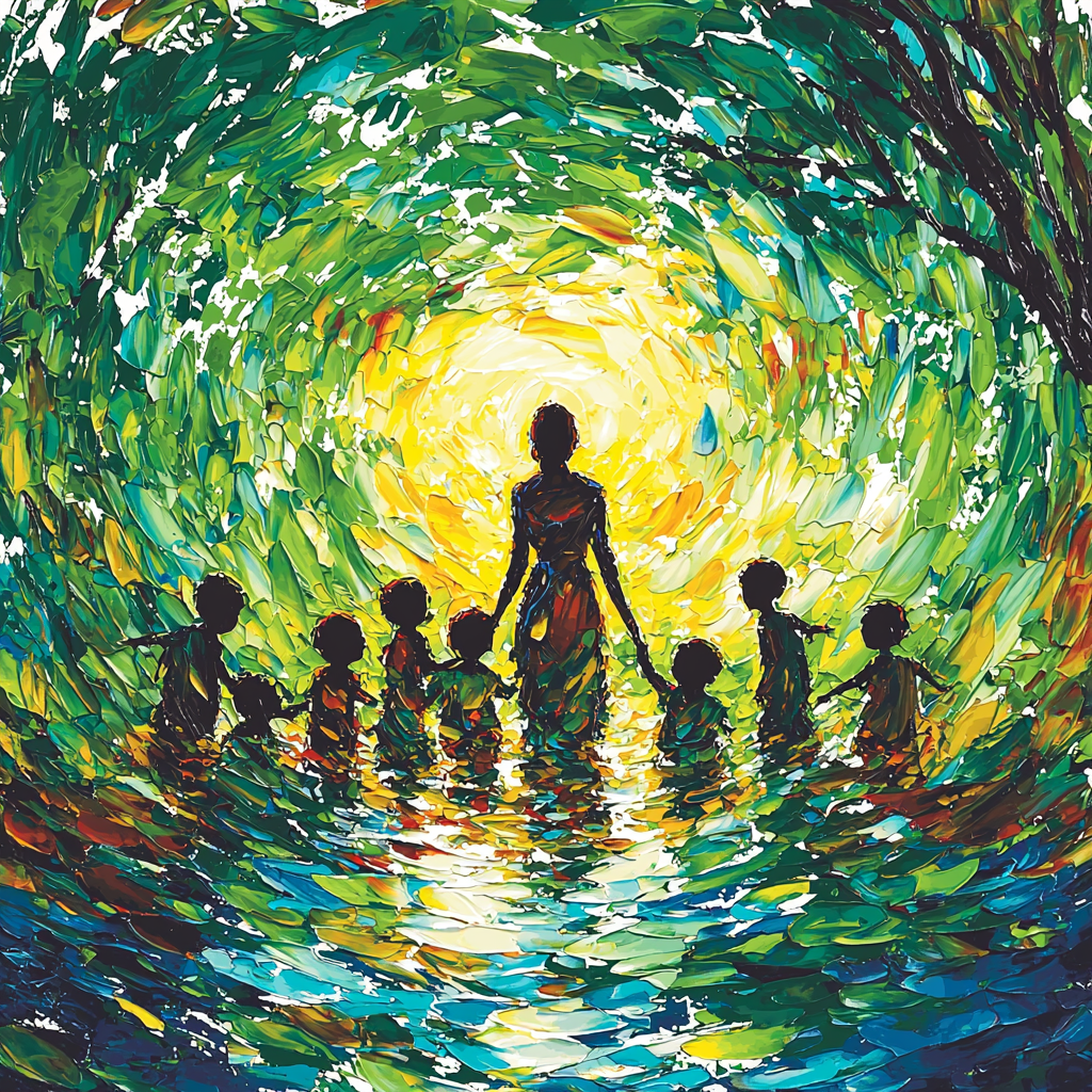 In Her Arms, We Bloom Painting Number Kit