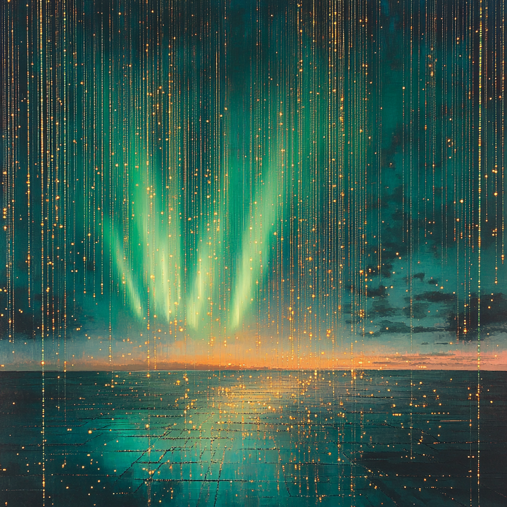 Georges Seurat Inspired Aurora Wave Field Paint by numbers kits