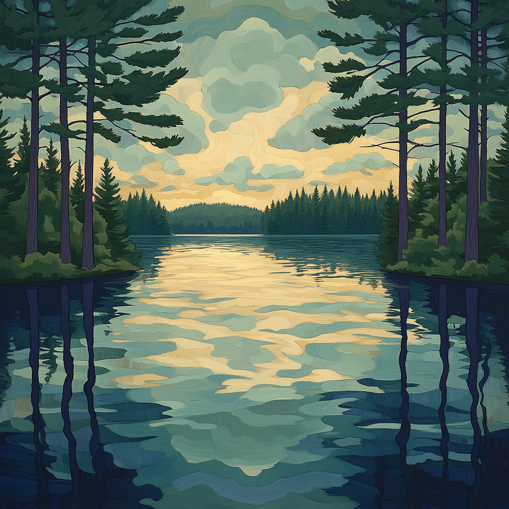 J. E. H. MacDonald Inspired Pine Fringed Lake Melody Numbered painting kits