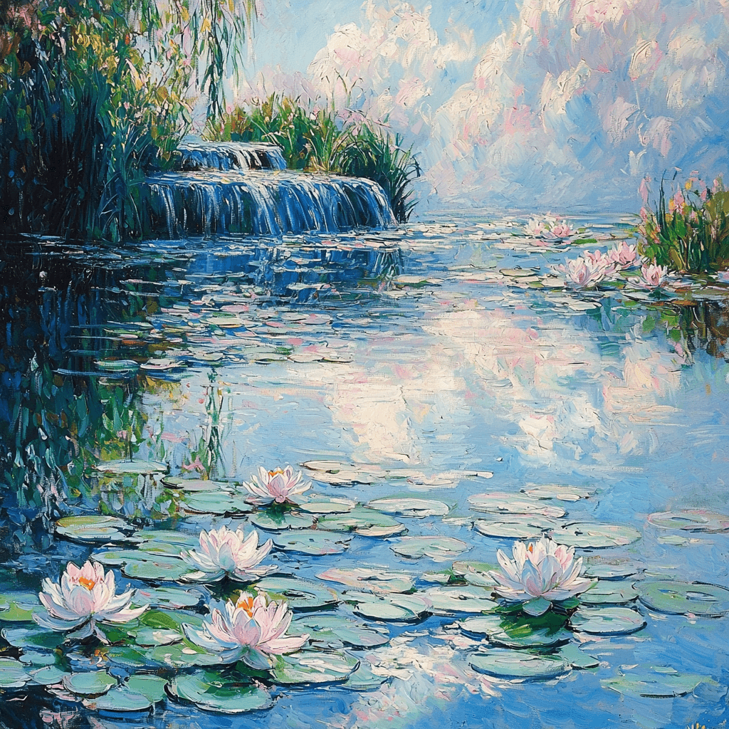 Claude Monet Inspired Tranquil Pond Reflections Paint By Numbers Art