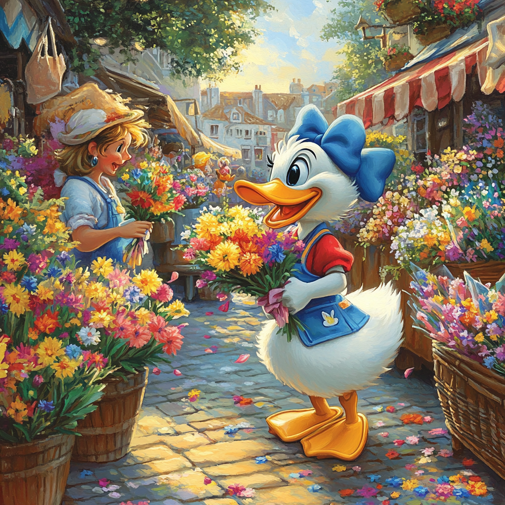 Daisy Duck Flower Market Numbered painting kits