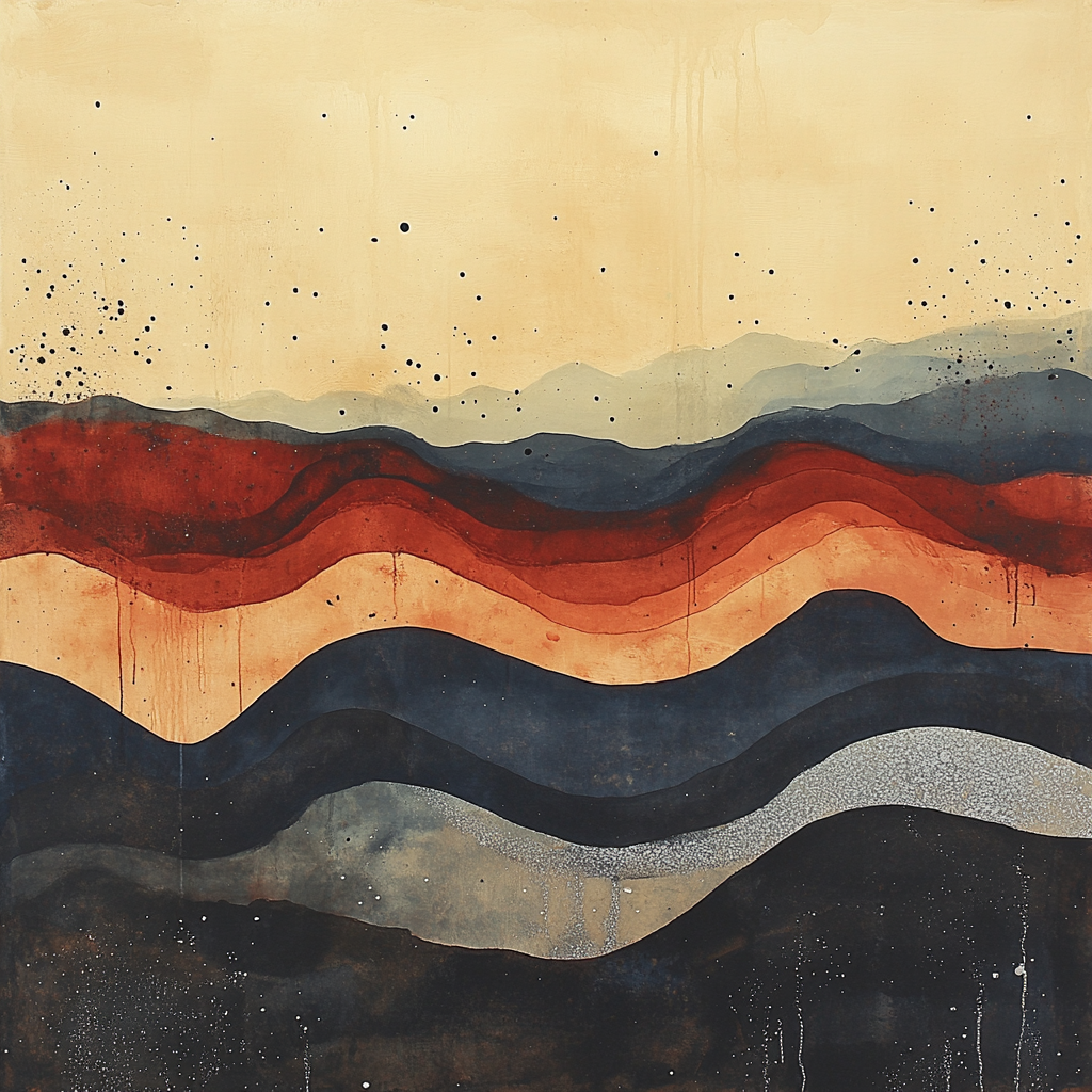 Jackson Pollock Inspired Tectonic Rhythm Field paint by number