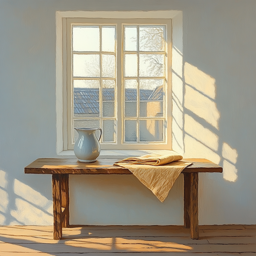 Johannes Vermeer Inspired Morning Light On Delft Canal Window Numbered painting kits