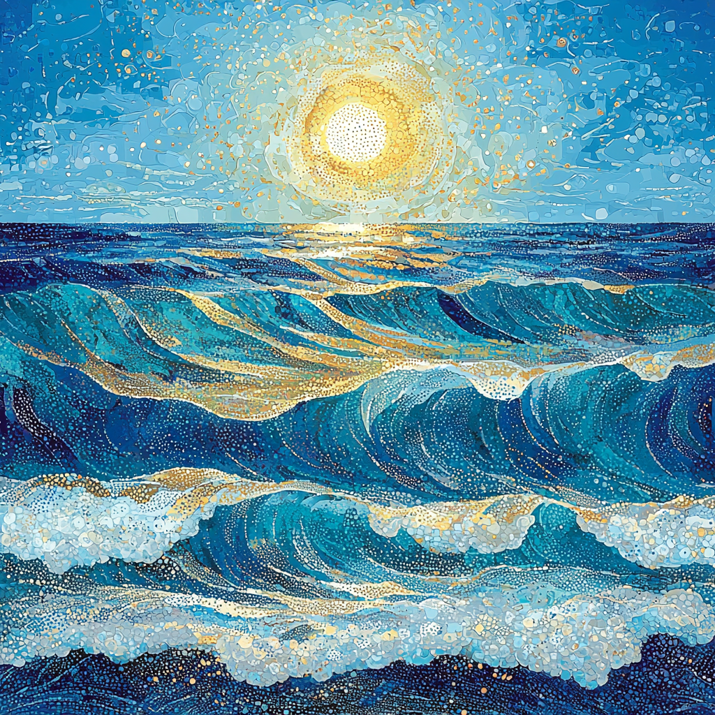 Georges Seurat Inspired Ocean's Silent Whispers Paint By Color