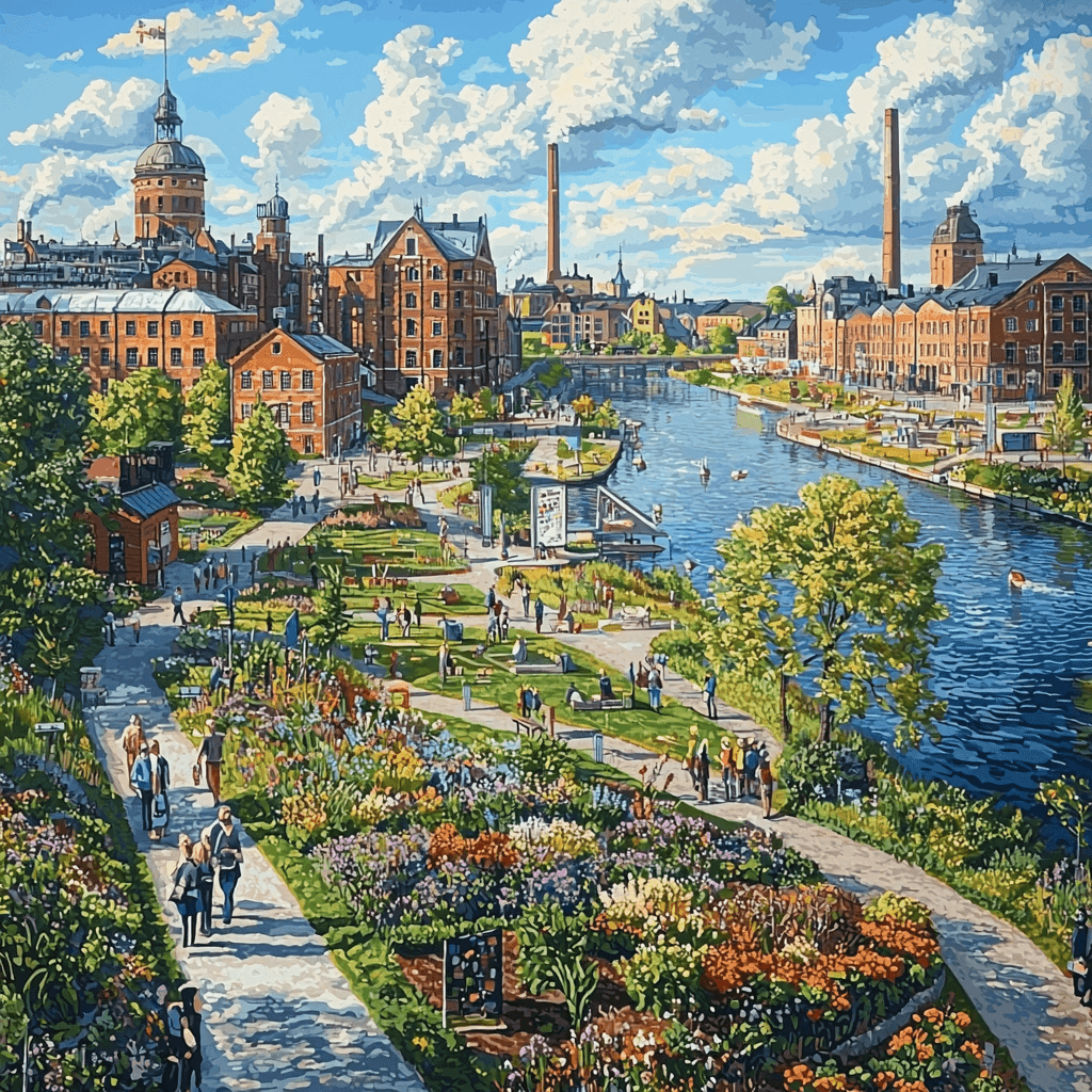 Norrköping Industrial Landscape Paint By Number