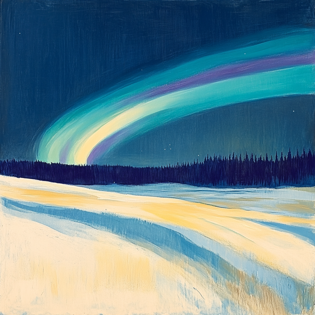 Edgar Degas Inspired Polar Aurora paint by color