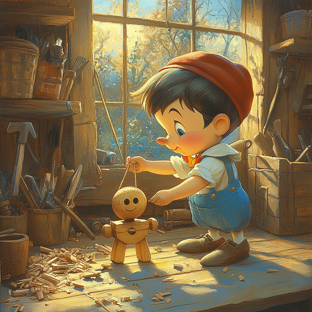 Pinocchio Puppet Curiosity Paint by numbers art