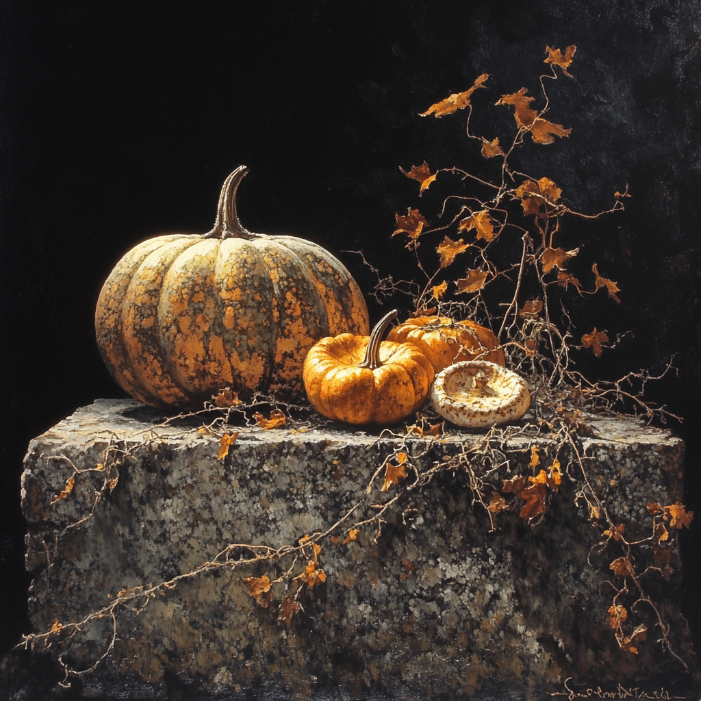 Caravaggio Inspired Autumn Gourd Tableau Paint by numbers kits