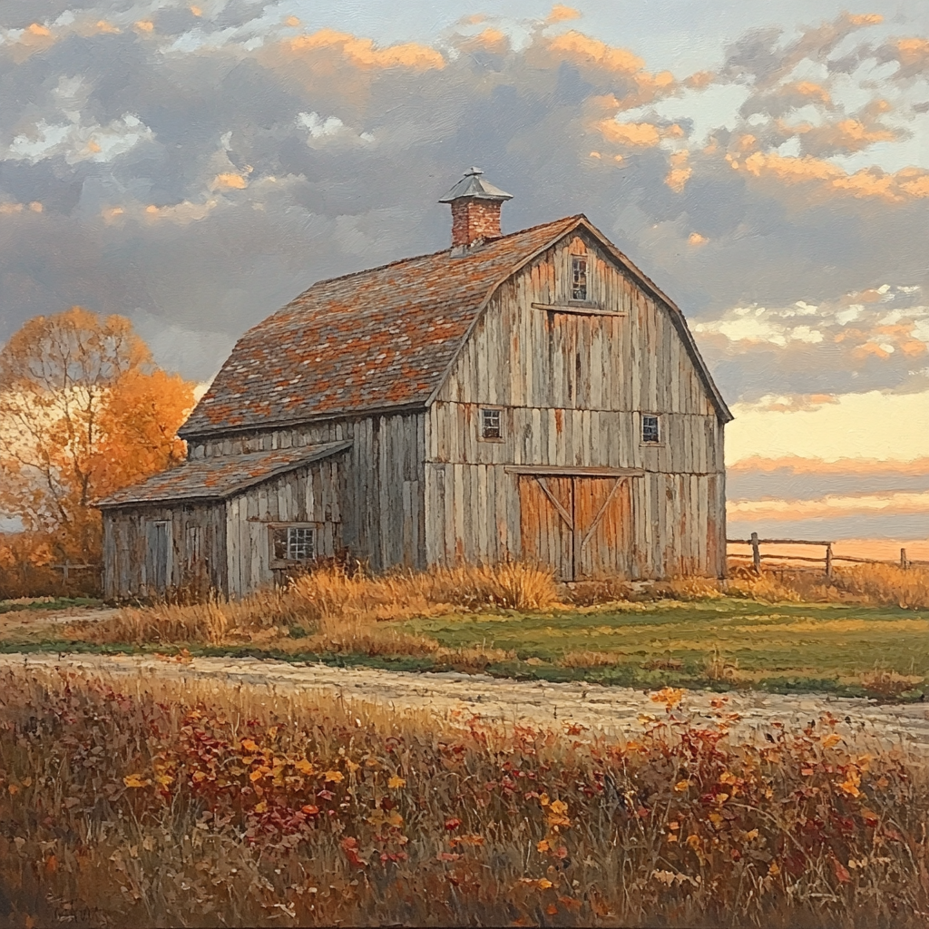 Wyeth Inspired Autumn Farmhouse Numbered painting kits
