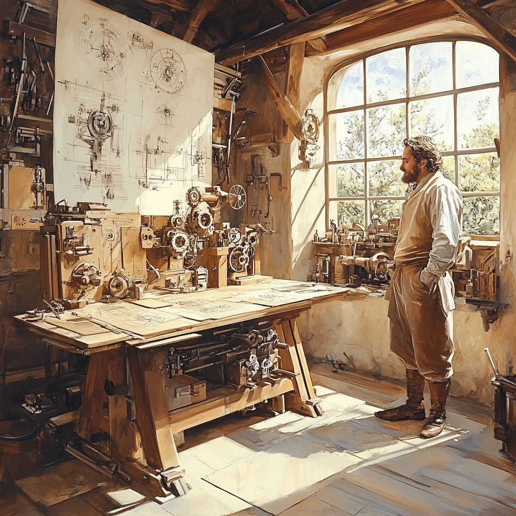 Leonardo Da Vinci Inspired Inventors Workshop Paint by numbers art