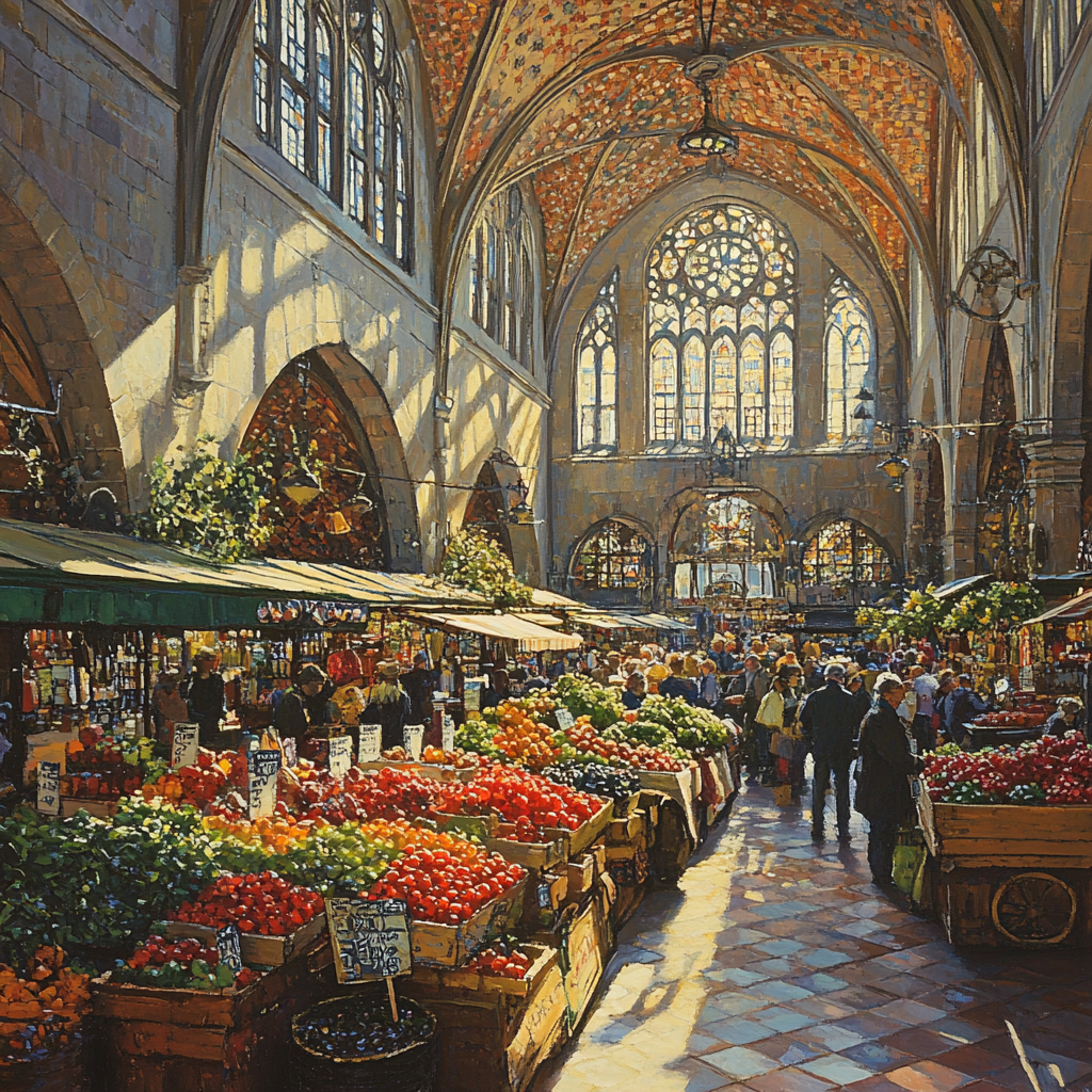 Central Market Hall Interior Budapest Hungary paint by numbers