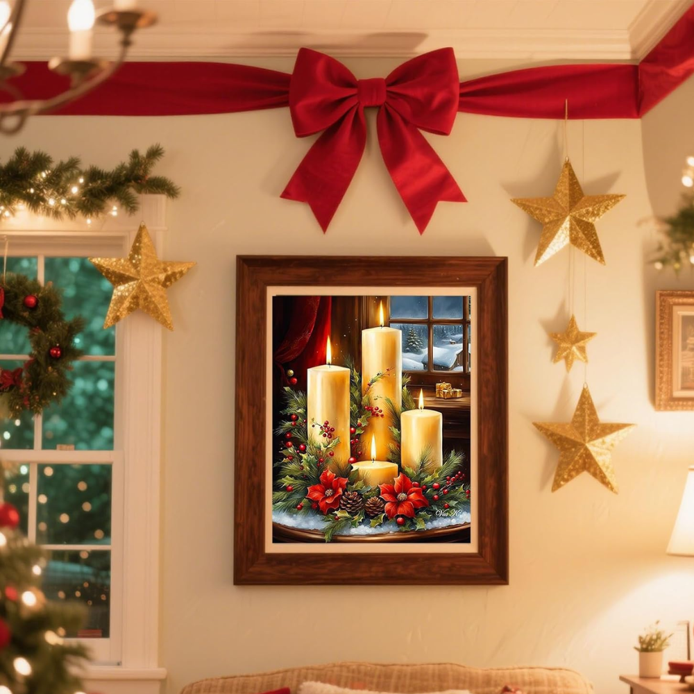 Christmas Paint by Numbers DIY Canvas Kit for Home Decor