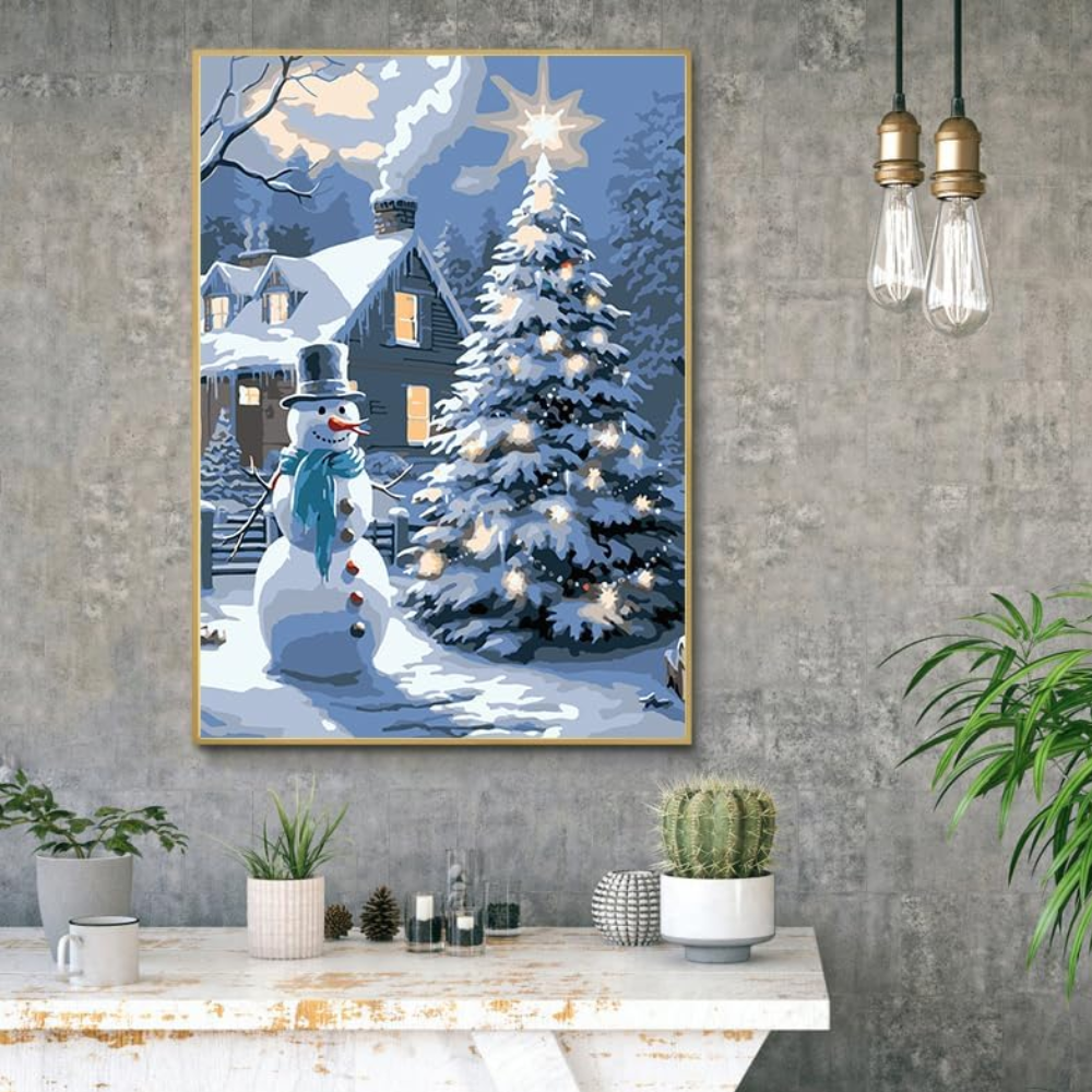 Christmas Paint by Numbers Kit with Brushes on Canvas