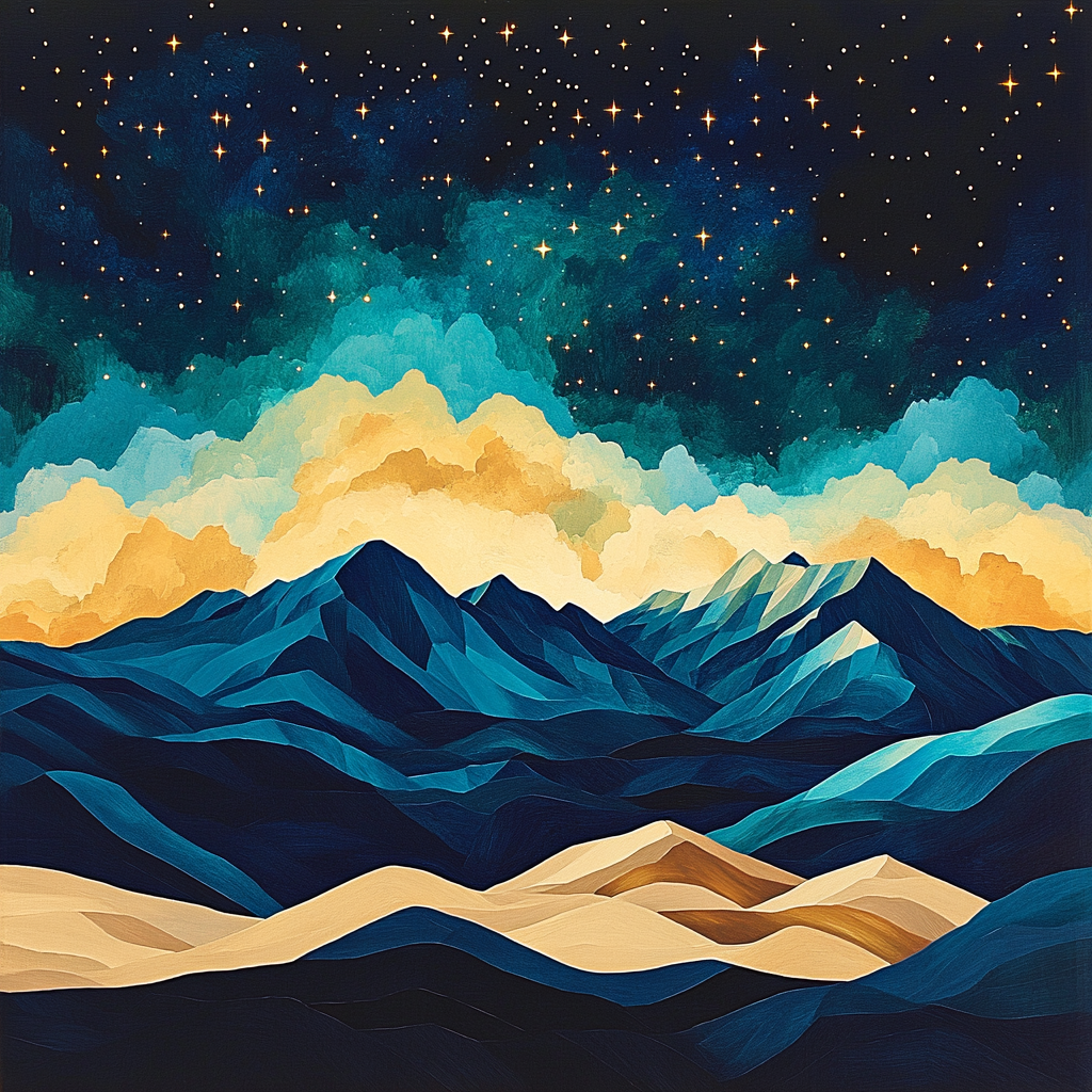 Paul Cézanne Inspired Mountainal Nebula Paint by numbers kits