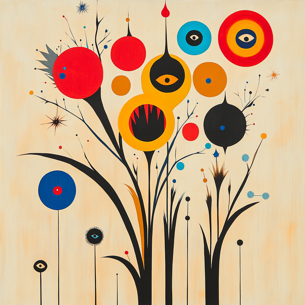 Joan Miró Inspired Lunar Garden Paint by numbers art