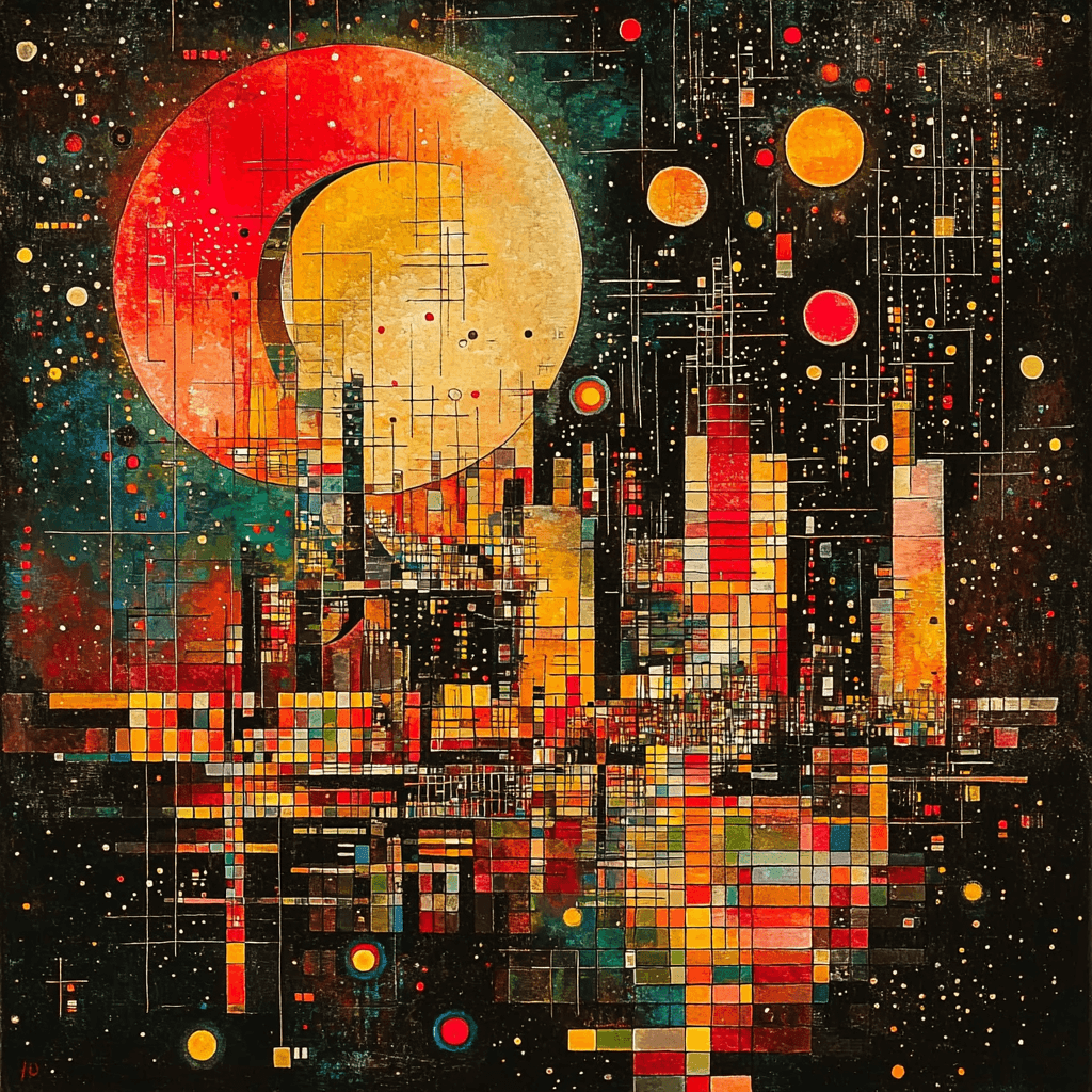 Wassily Kandinsky Inspired Abstract Cityscape Dreams Paint By Color