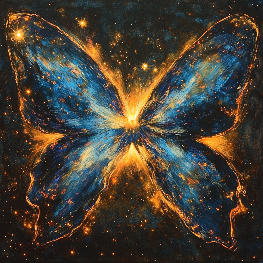 Edgar Degas Inspired Butterfly Nebula paint by numbers