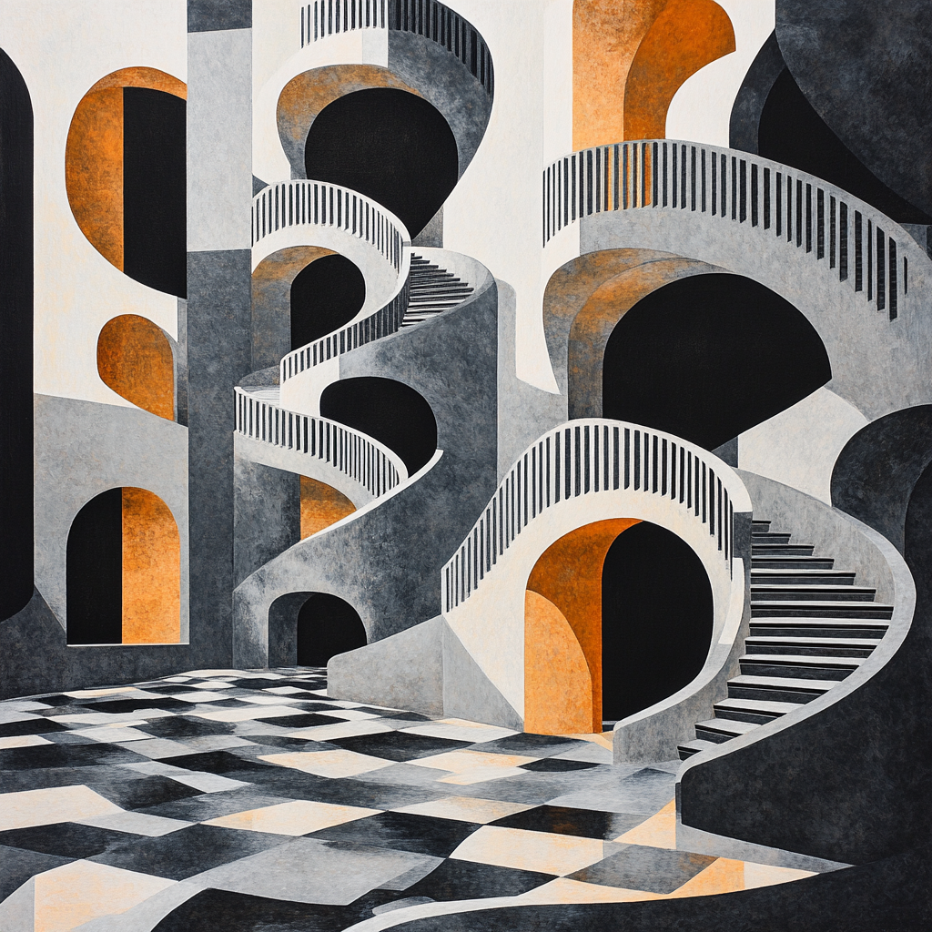 M.C. Escher Inspired Fractal Observatory Painting by numbers kit