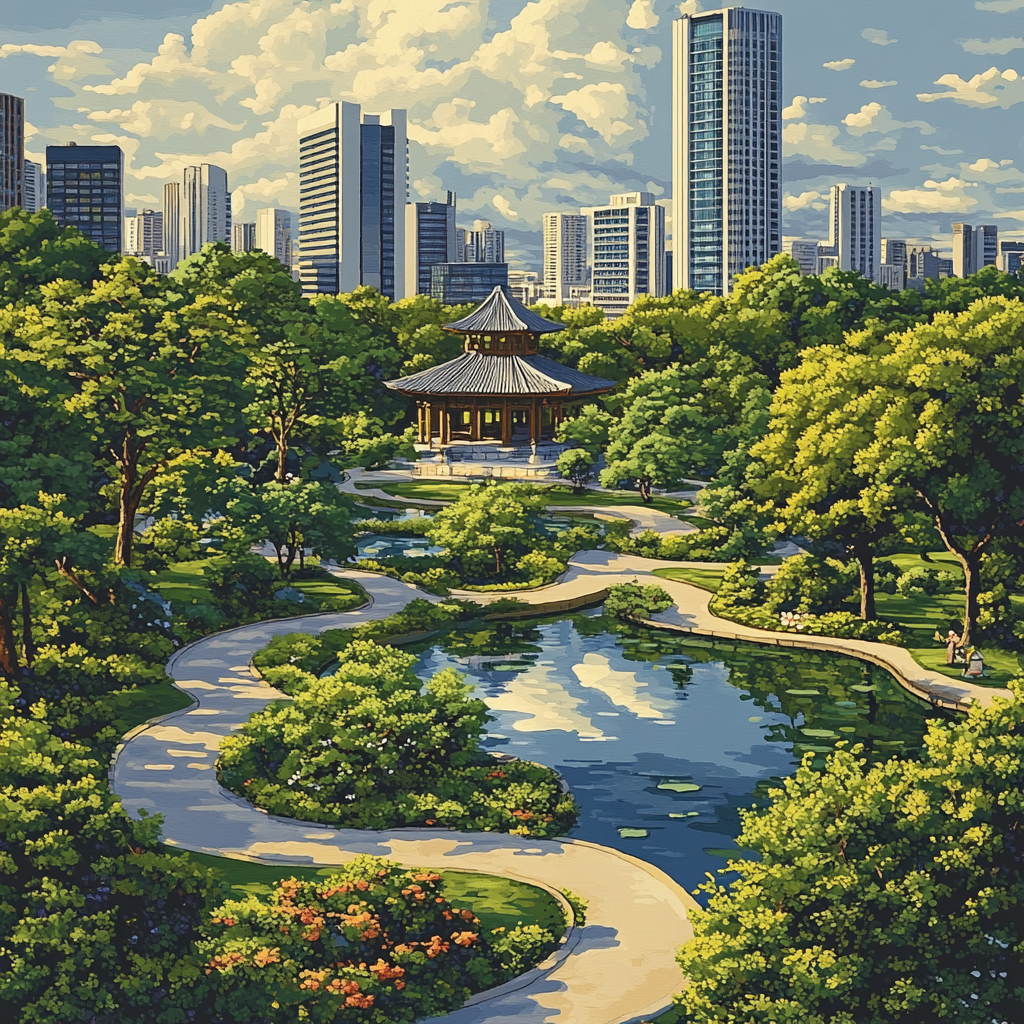 Kowloon Walled City Park Historic Garden Hong Kong China Number painting