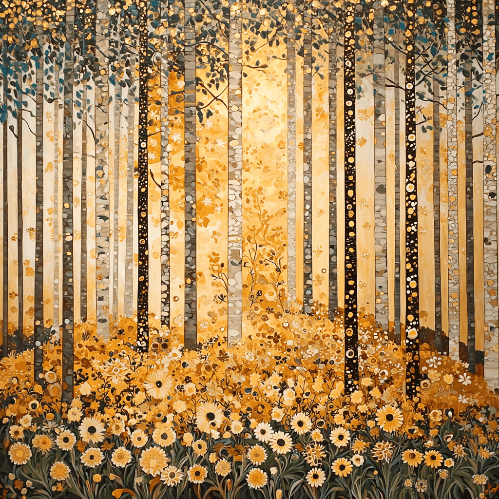 Gustav Klimt Inspired Embrace Of The Forest Painting Number Kit