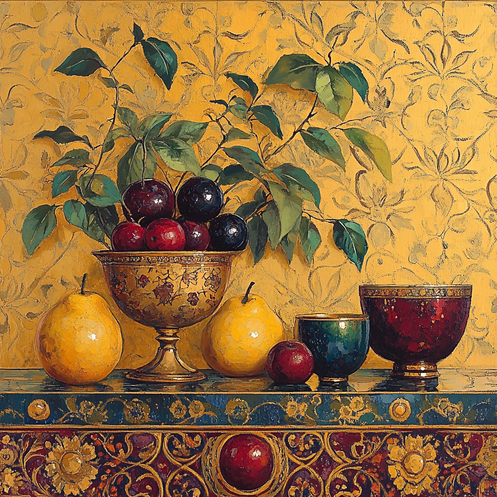 Gustav Klimt Inspired Golden Still Life painting number kit